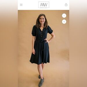 Merrick White Anywhere Henley Dress in Navy Blue Size Small